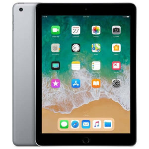 Apple iPad (6th generation) WiFi 32GB in space grey showing home screen and apps.